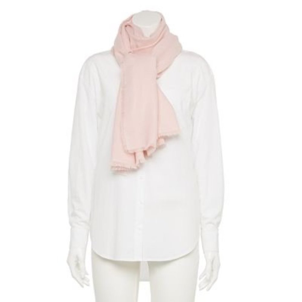 Lauren Conrad Scarf Pink Boho Fringe Scarf Womens Oversized Scarf